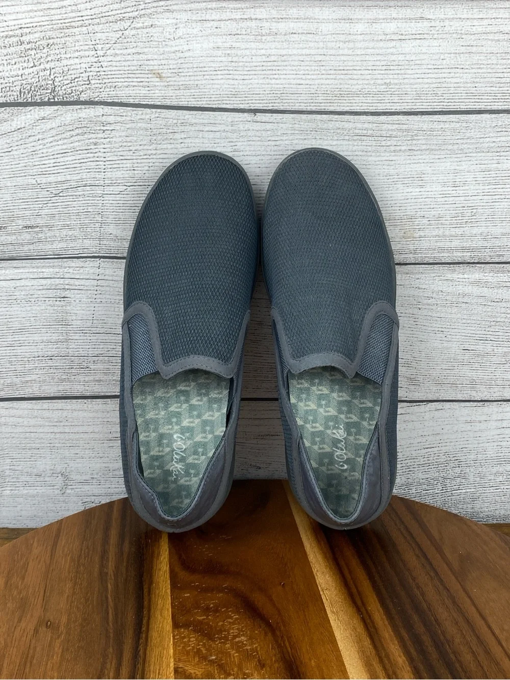 OluKai Ki'ihele Women's Slate Gray Slip On Sneaker Loafer Shoe Size 9 EU 39